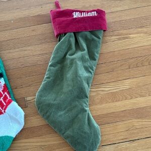 Pottery Barn Red and Green Stocking Personalized